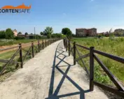 Staccionata Cadore H3C-3 per percorso ciclopedonale di Novellara.