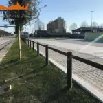 Staccionata Brunico H1C per parcheggio a Padova.