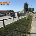 Staccionata Brunico H1C per parcheggio a Padova.