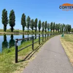 Staccionata Brunico H2C per percorso ciclopedonale di Paullo.