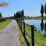 Staccionata Brunico H2C per percorso ciclopedonale di Paullo.