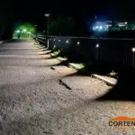 Parapetto Falcade HO3 con illuminazione per percorso pedonale di Ponte di Legno.