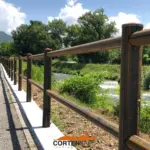 Staccionata Brunico H2C per ciclabile di Porlezza.