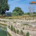 Staccionata Brunico H2C per zona di sbarramento fiume a Recanati.