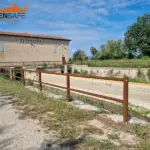 Staccionata Brunico H2C per zona di sbarramento fiume a Recanati.
