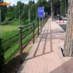 Staccionata Brunico H3C e parapetto Falcade HO3 per marciapiedi e pista ciclabile di Scarperia e S. Piero.