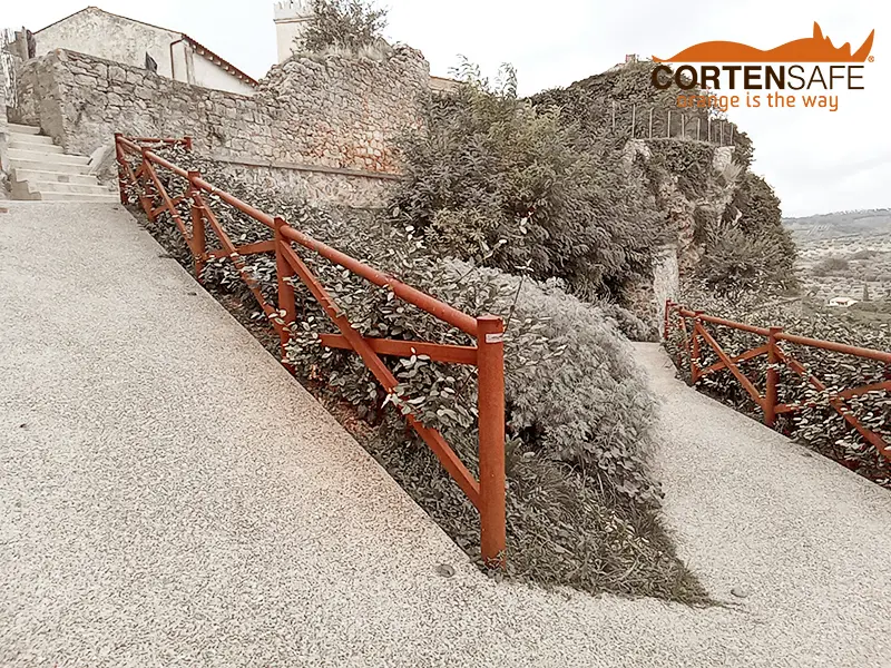 Staccionata Cadore H3C-3 in Corten per il Comune di Magliano in Toscana, Grosseto - 4