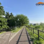 Staccionata Brunico H2C per percorso ciclopedonale di Trissino.