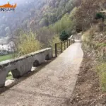 Staccionata Brunico H2C per percorso ciclopedonale di Valmalenco.