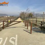 Staccionata Brunico H3C e cancello Altea per pista ciclabile di Verona.