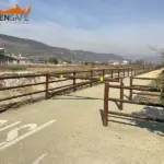 Staccionata Brunico H3C e cancello Altea per pista ciclabile di Verona.