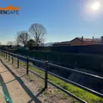 Staccionata Brunico H3C e cancello Altea per pista ciclabile di Verona.