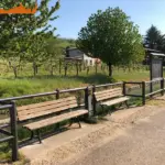 Staccionata Brunico H2C e bacheca Levico per percorso pedonale a Volpago del Montello.