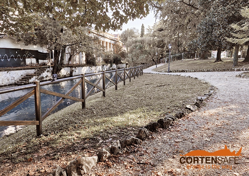 Staccionata-Cadore-H3C-3-in-Corten-per-Giardini-Salvi-Vicenza-(2) Nuova staccionata Cadore in acciaio Corten per i Giardini Salvi di Vicenza - 2