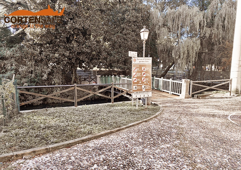 Nuova staccionata Cadore H3C-3 in acciaio Corten per i Giardini Salvi di Vicenza - 4