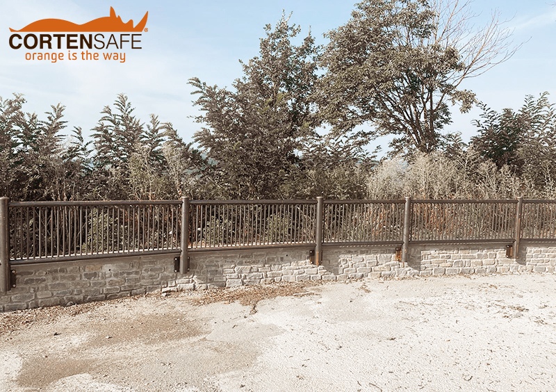 Parapetto in corten Falcade by Cortensafe per percorso pedonale di Terzo (AL) - 1